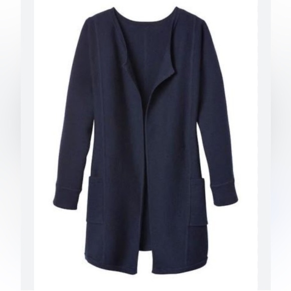 ATHLETA Chill Chaser Sweater Jacket Navy Heavy Knit with pockets Size Small - Picture 1 of 10